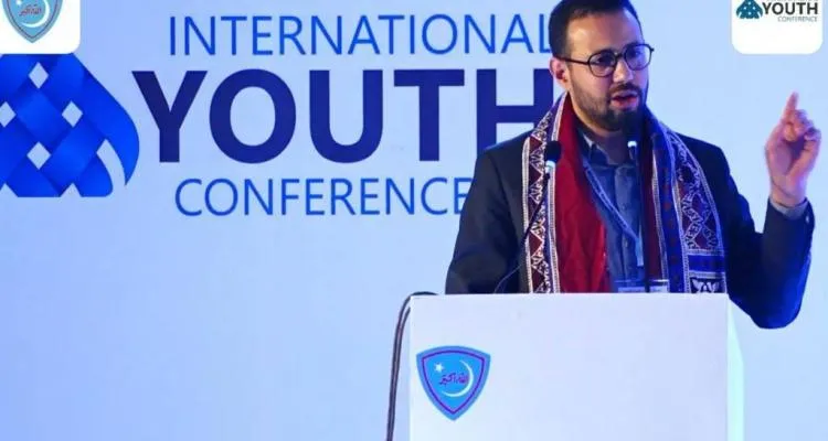 المتحدث الإعلامي يطالب بمساندة فلسطين في مؤتمر الشباب المسلم بباكستان