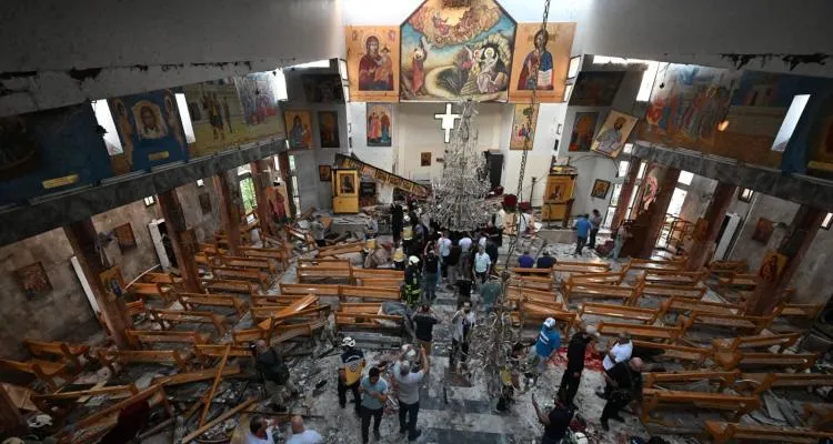 We condemn the cowardly terrorist  suicide bombing that targeted Mar Elias Church in Damascus